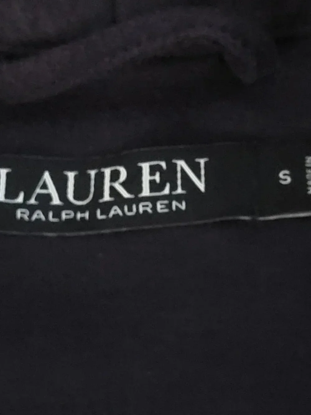 Lauren Ralph Lauren Navy Blue Piped Monogram Knit Robe Small